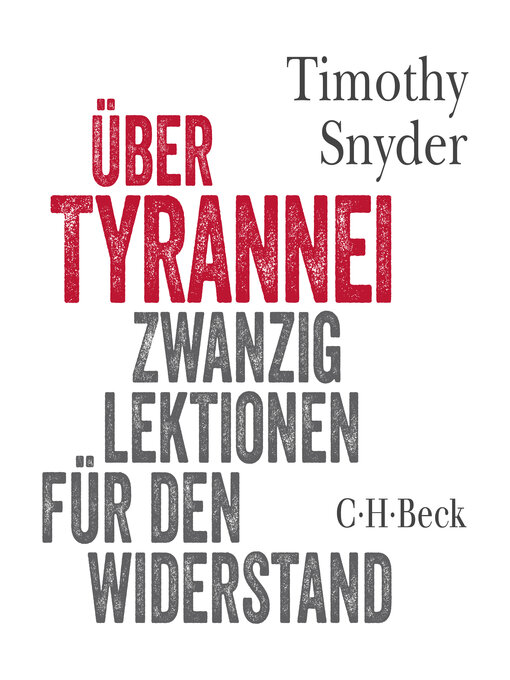 Titeldetails für Über Tyrannei nach Timothy Snyder - Verfügbar